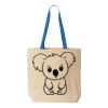 Natural Tote with Contrast-Color Handles Thumbnail