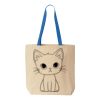 Natural Tote with Contrast-Color Handles Thumbnail