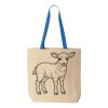 Natural Tote with Contrast-Color Handles Thumbnail