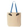 Natural Tote with Contrast-Color Handles Thumbnail