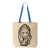 Natural Tote with Contrast-Color Handles Thumbnail