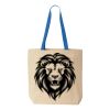 Natural Tote with Contrast-Color Handles Thumbnail