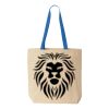 Natural Tote with Contrast-Color Handles Thumbnail