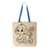 Natural Tote with Contrast-Color Handles Thumbnail