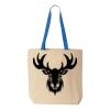 Natural Tote with Contrast-Color Handles Thumbnail