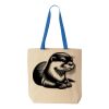Natural Tote with Contrast-Color Handles Thumbnail
