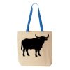 Natural Tote with Contrast-Color Handles Thumbnail