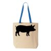 Natural Tote with Contrast-Color Handles Thumbnail