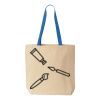 Natural Tote with Contrast-Color Handles Thumbnail