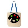 Natural Tote with Contrast-Color Handles Thumbnail