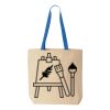 Natural Tote with Contrast-Color Handles Thumbnail