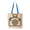 Natural Tote with Contrast-Color Handles Thumbnail