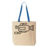 Natural Tote with Contrast-Color Handles Thumbnail