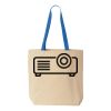 Natural Tote with Contrast-Color Handles Thumbnail