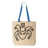 Natural Tote with Contrast-Color Handles Thumbnail