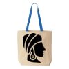 Natural Tote with Contrast-Color Handles Thumbnail