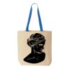 Natural Tote with Contrast-Color Handles Thumbnail