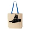 Natural Tote with Contrast-Color Handles Thumbnail