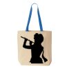 Natural Tote with Contrast-Color Handles Thumbnail