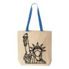 Natural Tote with Contrast-Color Handles Thumbnail