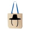 Natural Tote with Contrast-Color Handles Thumbnail