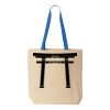 Natural Tote with Contrast-Color Handles Thumbnail