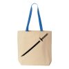 Natural Tote with Contrast-Color Handles Thumbnail