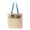 Natural Tote with Contrast-Color Handles Thumbnail