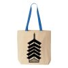 Natural Tote with Contrast-Color Handles Thumbnail