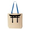 Natural Tote with Contrast-Color Handles Thumbnail