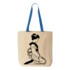 Natural Tote with Contrast-Color Handles Thumbnail