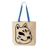 Natural Tote with Contrast-Color Handles Thumbnail