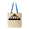 Natural Tote with Contrast-Color Handles Thumbnail