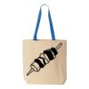 Natural Tote with Contrast-Color Handles Thumbnail
