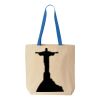 Natural Tote with Contrast-Color Handles Thumbnail