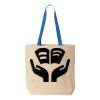 Natural Tote with Contrast-Color Handles Thumbnail