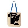 Natural Tote with Contrast-Color Handles Thumbnail