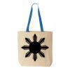 Natural Tote with Contrast-Color Handles Thumbnail