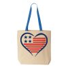 Natural Tote with Contrast-Color Handles Thumbnail
