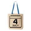 Natural Tote with Contrast-Color Handles Thumbnail