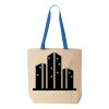 Natural Tote with Contrast-Color Handles Thumbnail