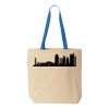 Natural Tote with Contrast-Color Handles Thumbnail