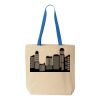 Natural Tote with Contrast-Color Handles Thumbnail