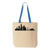 Natural Tote with Contrast-Color Handles Thumbnail