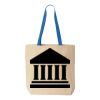 Natural Tote with Contrast-Color Handles Thumbnail