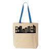 Natural Tote with Contrast-Color Handles Thumbnail