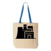 Natural Tote with Contrast-Color Handles Thumbnail