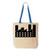 Natural Tote with Contrast-Color Handles Thumbnail