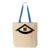 Natural Tote with Contrast-Color Handles Thumbnail