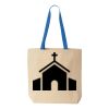 Natural Tote with Contrast-Color Handles Thumbnail